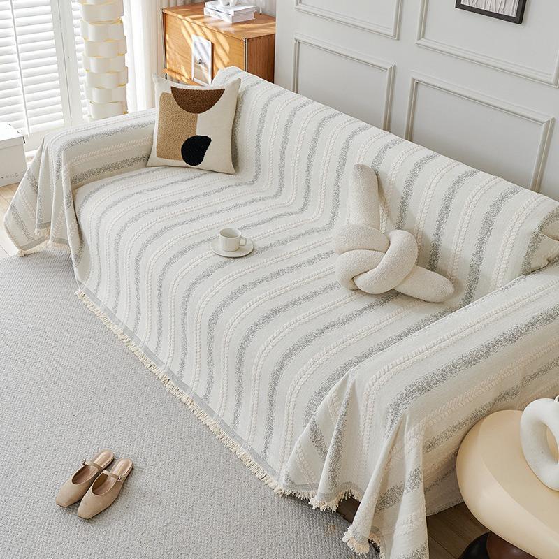 Modern Minimalist Sofa Towel Luxurious Solid Color Chenille Sofa Protective Cover All Seasons Universal Sofa Cover Cloth Gray