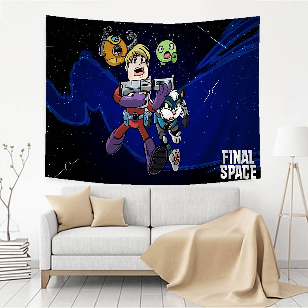 FFinal Space Anime Anime Tapestry Hanging Tarot Hippie Wall Rugs Dorm Home Decor