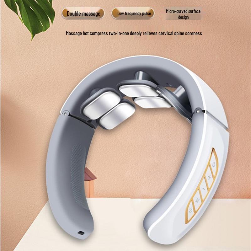 11 Cross 6-Head Smart Cervical Spine Massager with Electromagnetic Pulse and Kneading for Neck and Shoulder Relief