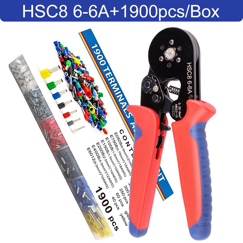 Upgraded HSC8 6-6AR Electrician Crimping Pliers Set Tubular Terminal Cold Crimping with Needle Clamp Customizable