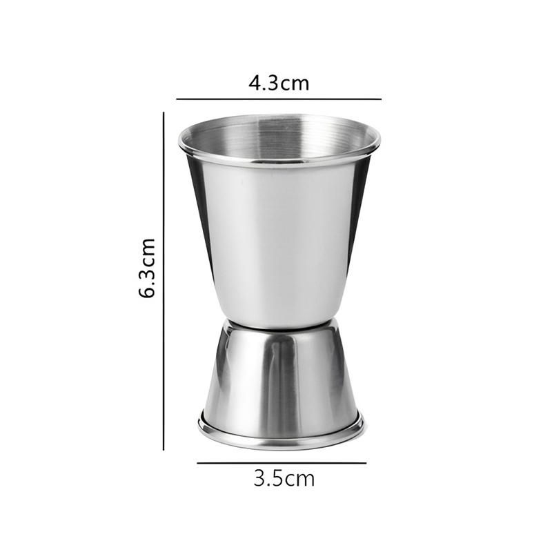 304 Stainless Steel Double-Ended Cocktail Measuring Cup (15/30ml Oz) With Rolled Edge 30/60ml Measuring Glass