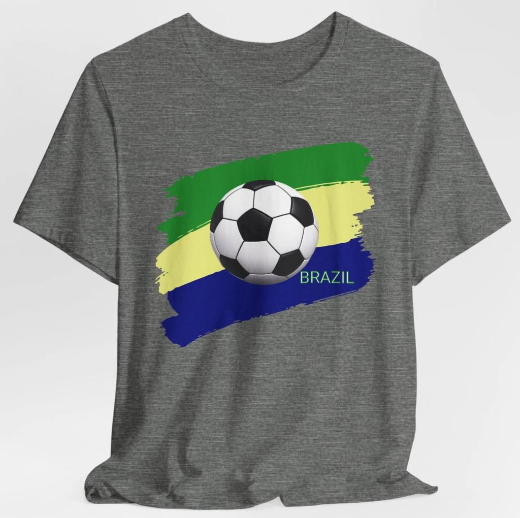 Brazil Soccer T Shirt Football Fan Graphic Brazil Flag Sports Tee