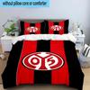 3PCS Red White Mainz Pattern Bedding Set,Including 1pc Duvet Cover And 2pcs Pillowcases Perfect for Bedroom, Dormitory, Fan Christmas Gift