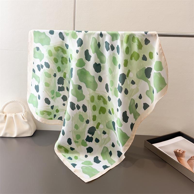 Sexy Ombre Leopard Dot Geometric Print Shawl Luxury 70X70Cm Square Silk Scarf Wrap Fashion Accessory Hair Tie Bandana Hijab