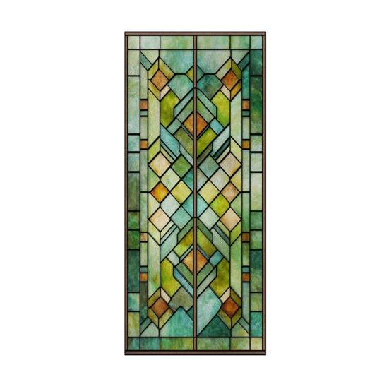 Stained Glass Window Privacy Films Decorative Static Clings Removable Sun Blocking Covering Colorful Window
