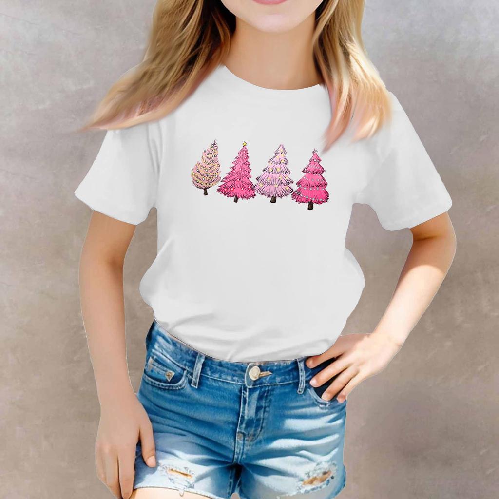 Christmas Day Toddler Girl Boy T-Shirts Kids Top Boys And Girls Printed Short Sleeved T-shirt