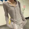 Korean version of thin polka dot long-sleeved slim-fitting T-shirt women's summer new lazy and thin design versatile sunscreen top