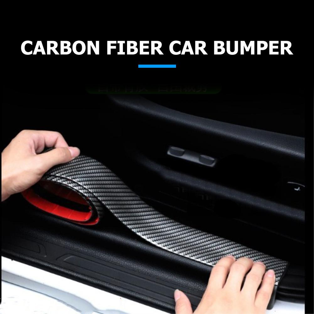 2.5M Car Carbon Fiber Rubber Door Sill Protector Edge Guard Sticker Bumper Strip