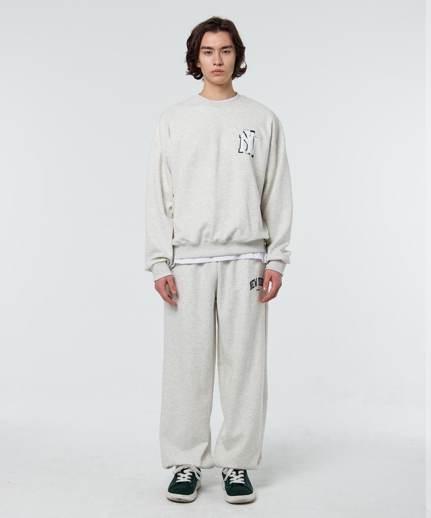 PAPERBOY [Set] Ny Simple Logo Wide Jogger Set 4 Colors