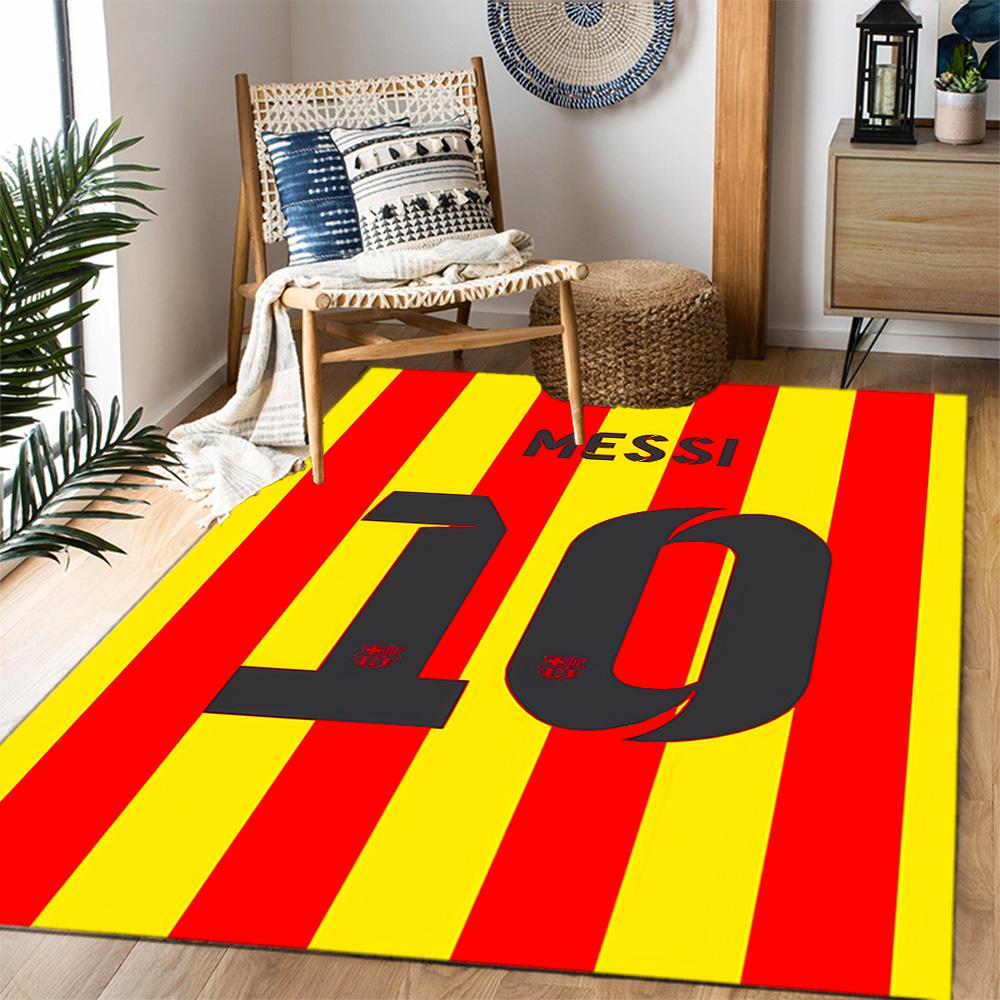 Messi palikimas futbolo tematikos neslystančiuose kilimėliuose - Poliesterio namų dekoras, tinkamas miegamiesiems, svetainėms, prieškambariams, studijoms ir dekoracijoms