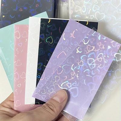 Colored Sleeves Laser Heart Pattern Card Photo Protection Cover  for Korean Idol Photo