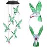 Solar Hummingbird Wind Chimes with Colorful LED Light Display for Home Party Yard Garden Christmas Decoration Ornament