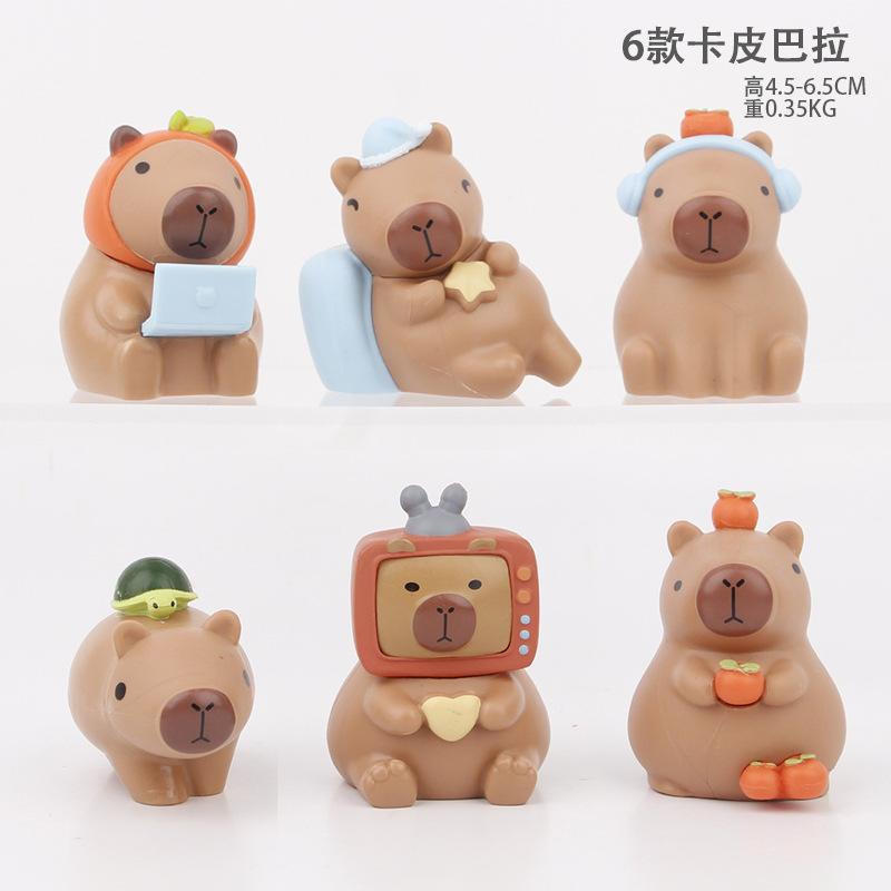 

Капибара Очаровательное Украшение Приборной Панели Автомобиля Мультяшная ПВХ Фигурка Коробка-Сюрприз