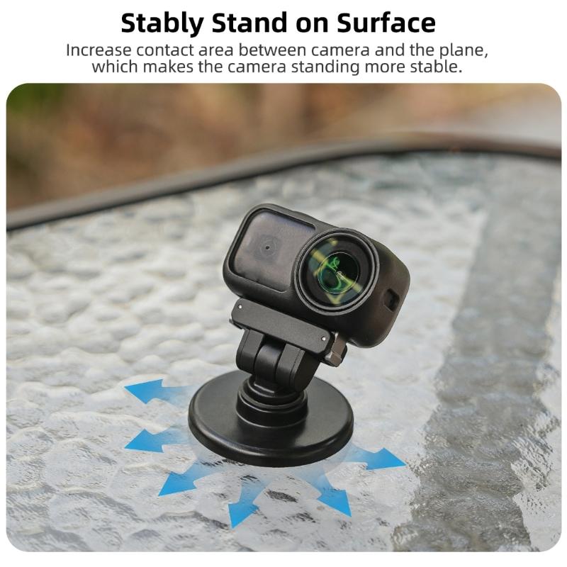 Quick Detach Magnetic Camera Base for Action 6 Sports Cameras Mount with 180Degree Rotations Standard 1/4Inch Hole Mount