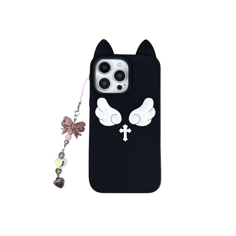 Cat Ear Angel Wings Drop-Proof Phone Case for iPhone 14/13/12 Pro Max