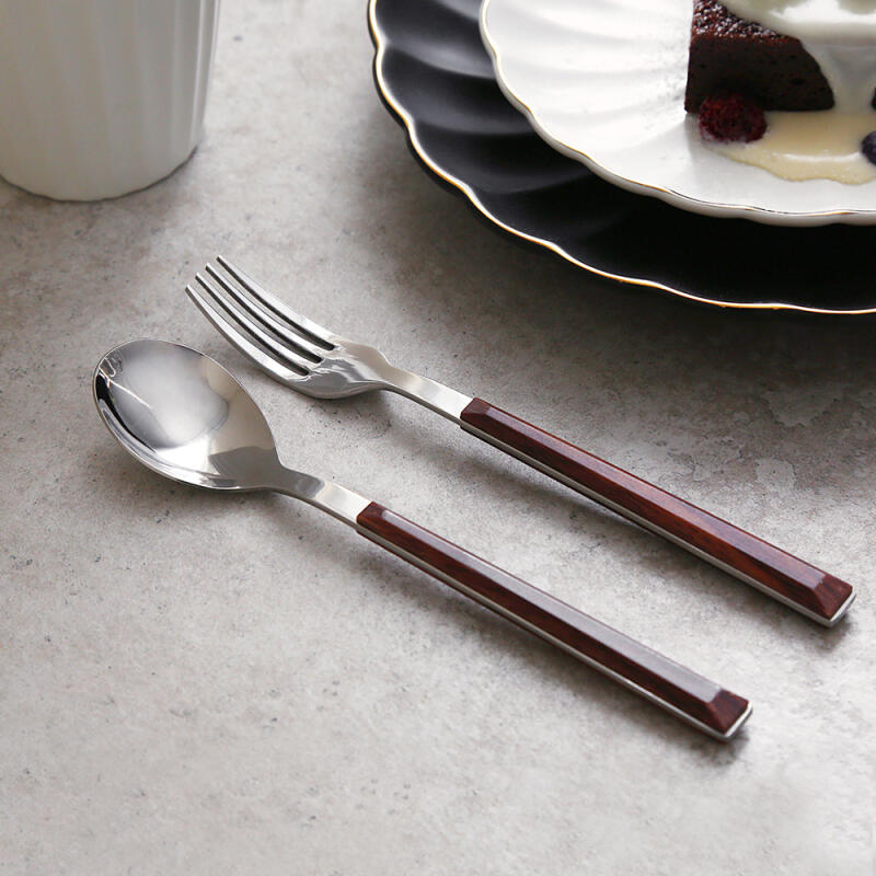 Lerie Mahogany Cutlery Tea Set (2P) Dark Brown