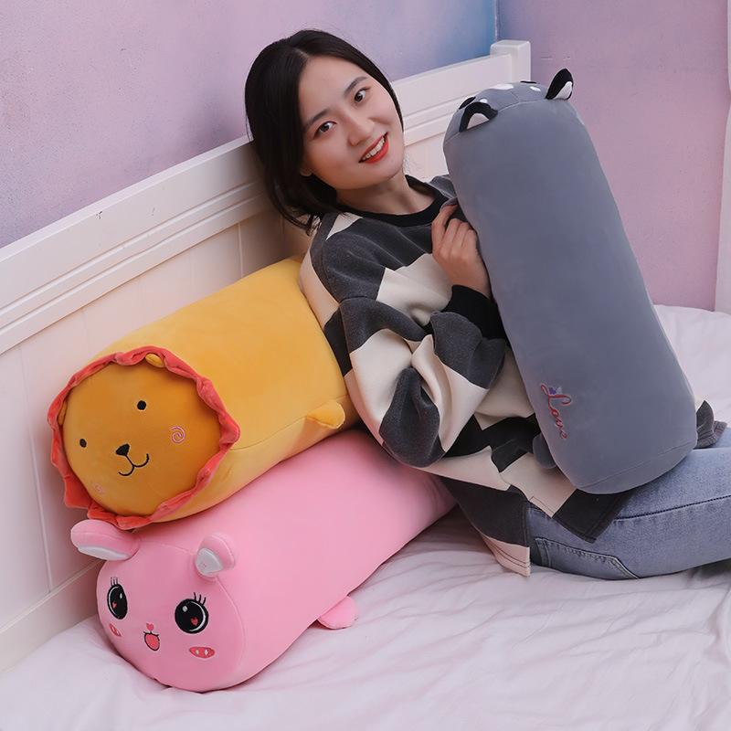 120cm Plush Toys Animal Dog Pig Lion Bunny Cute Creative Long Soft Toys Office Break Nap Sleeping Pillow Cushion Stuffed Gift