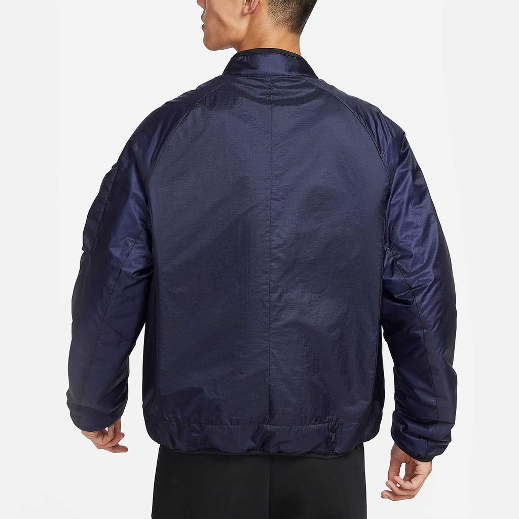 Nike Solid Color Zipper Pocket Casual Warm Loose Cotton Jacket Men jackets Obsidian FB7859-410