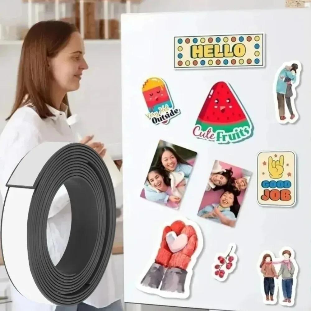 Adhesive Magnetic Strip Tape Roll Flexible DIY Magnet Roll for Wall Fridge Photo Poster Fixing Craft Tool and Home Decoration