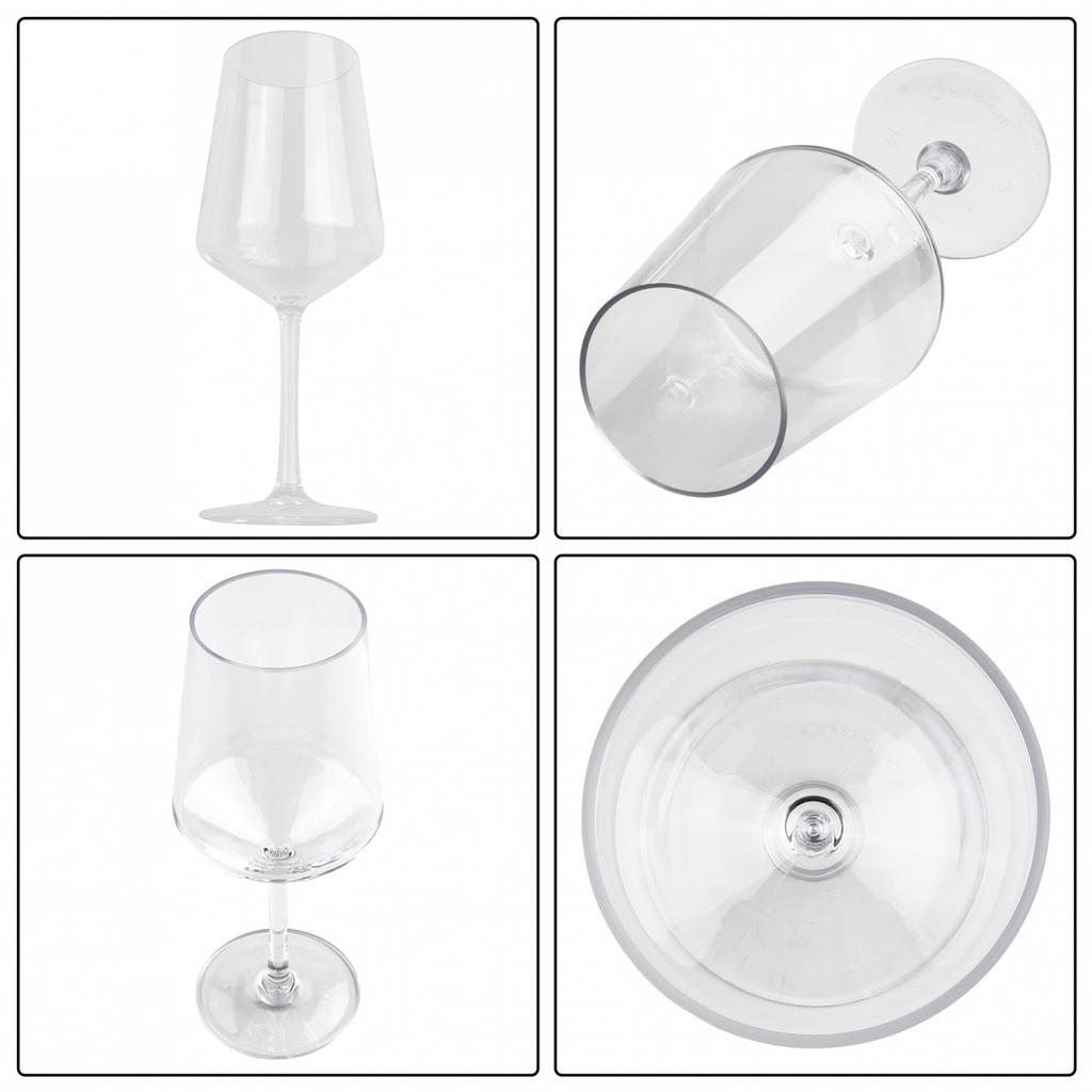 Set of 2 Shatterproof Plastic Wine Glasses for Parties and Events