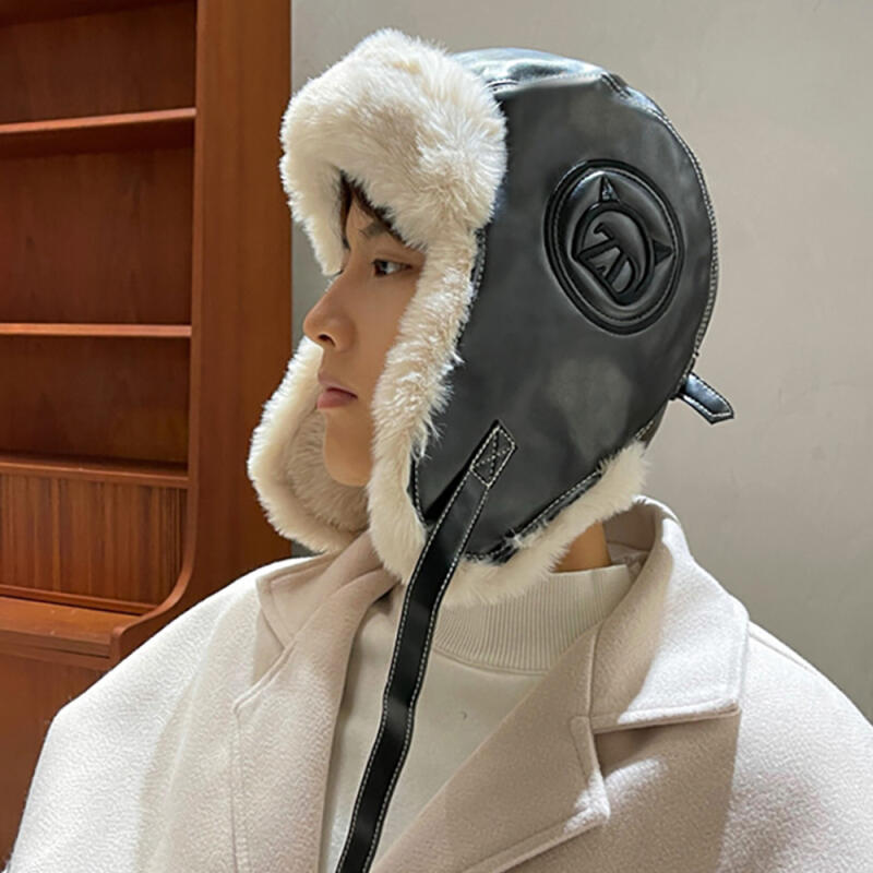 Кожаная шапка-ушанка The Cap Bikers C2 Серая C2 Gray