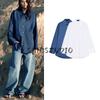 Spring New Women's Clothing Japanese-Style Retro All-Matching Lapel Pocket Decoration Loose Long Sleeves Shirt 2472231