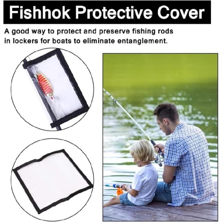 6Pcs Clear Baits Cover Fishing Lure Wrap Clear PVC Lure Cover Baits Gloves Fish Hook Storage Protectors Easy to Use