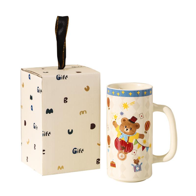 Circus Valoare mare Cană dreaptă Cană de lapte Suvenir activitate Desene animate Copii Distracție Ceramică Cană de apă Cană Cadou