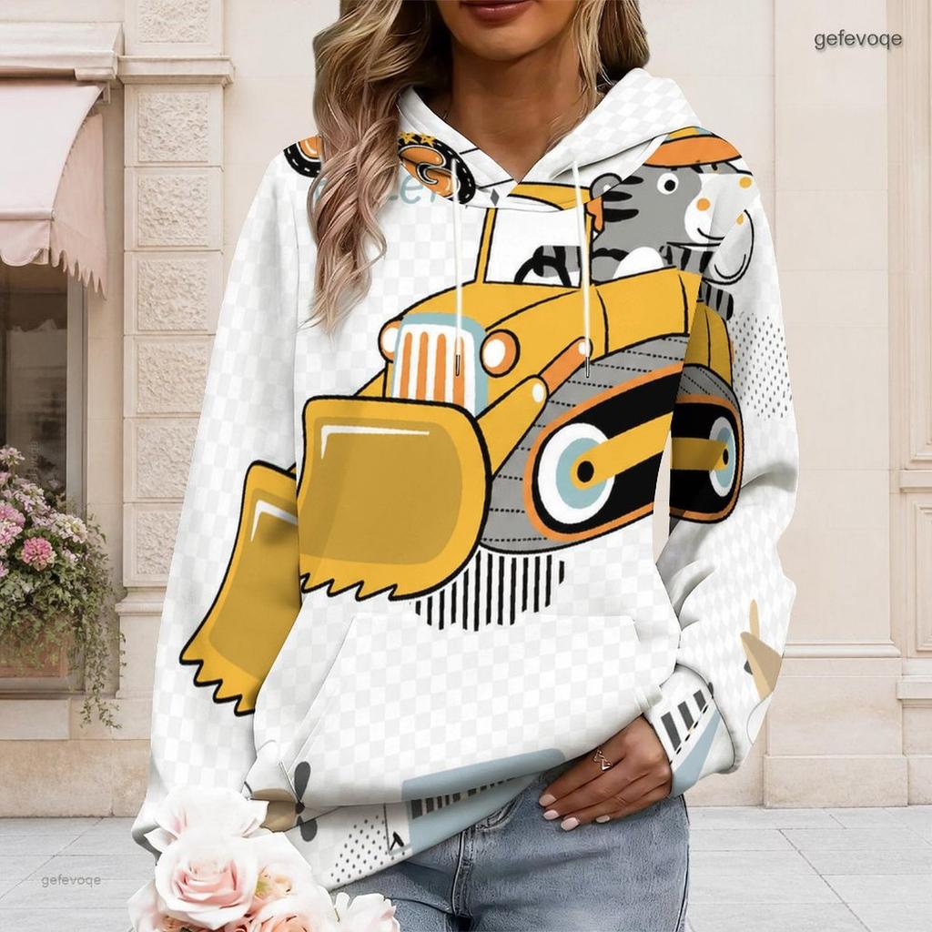 Womens Plus Size White Drawstring Hooded Sweatshirt Long Sleeve Loose Soft Casual Everyday Street Garment