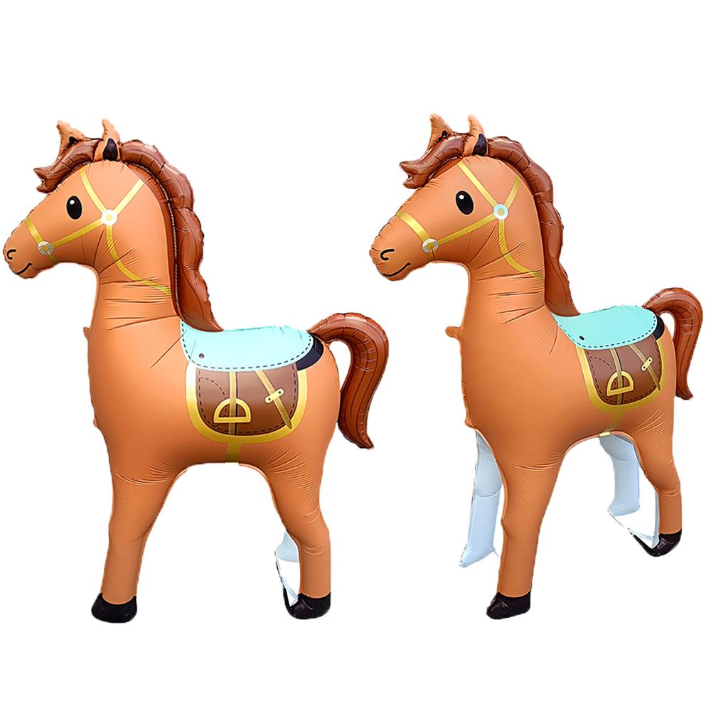 Large Animal Horse-Shaped Foil Balloons Birthday Theme Party Decoration Baby Shower Cowboy Party Air Globos Supplies Kids Toys