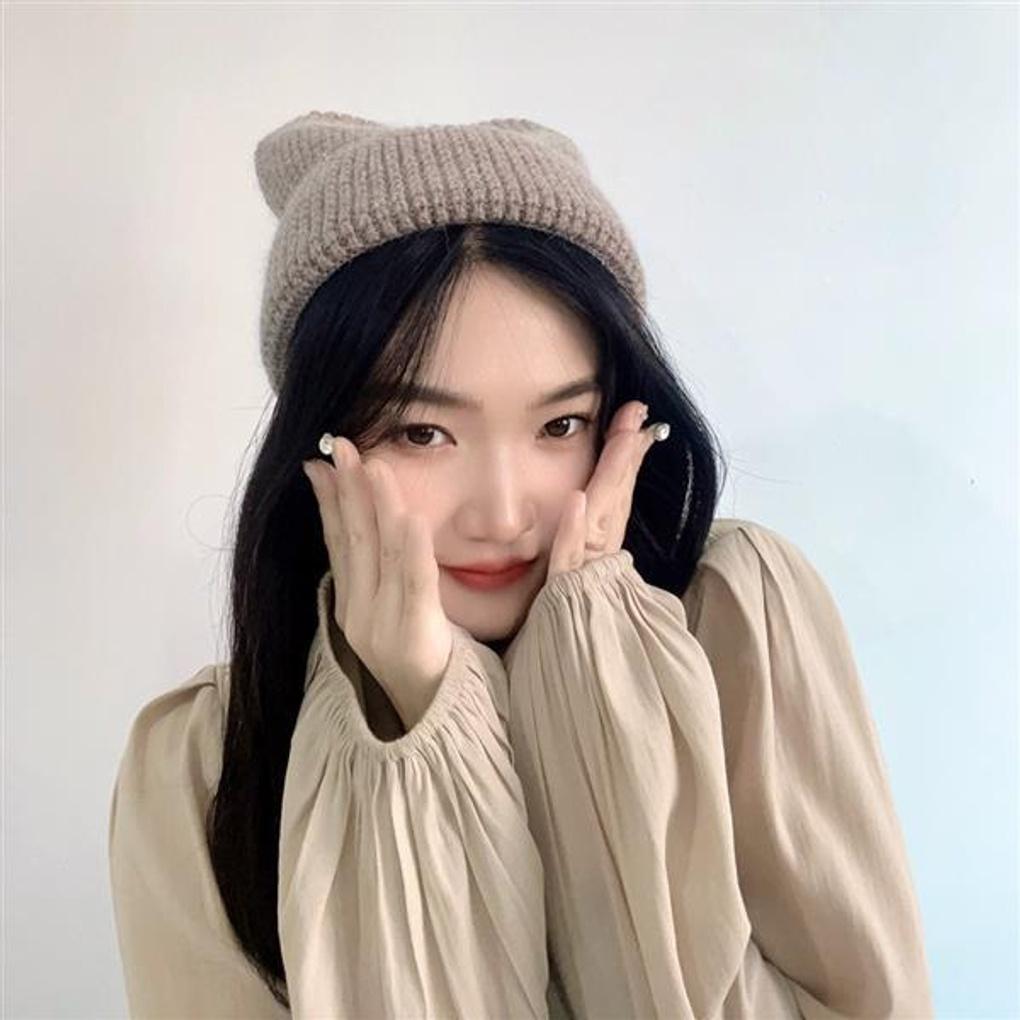 Crinkled Knit Beanie (Cocoa)