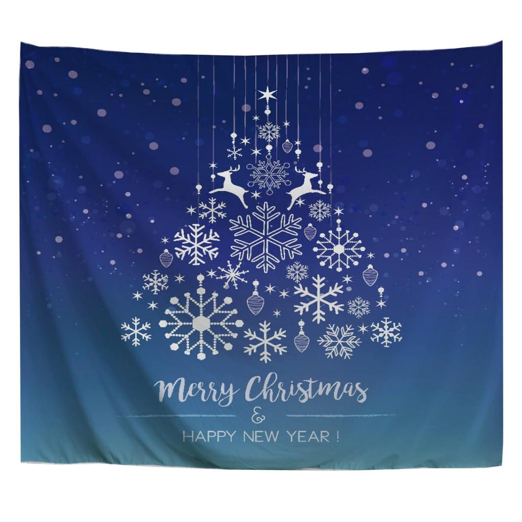 Christmas Themed Cute Snowman Printed Pattern Tapestry Home Living Room Bedroom Dormitory Wall Decoration Tapestry