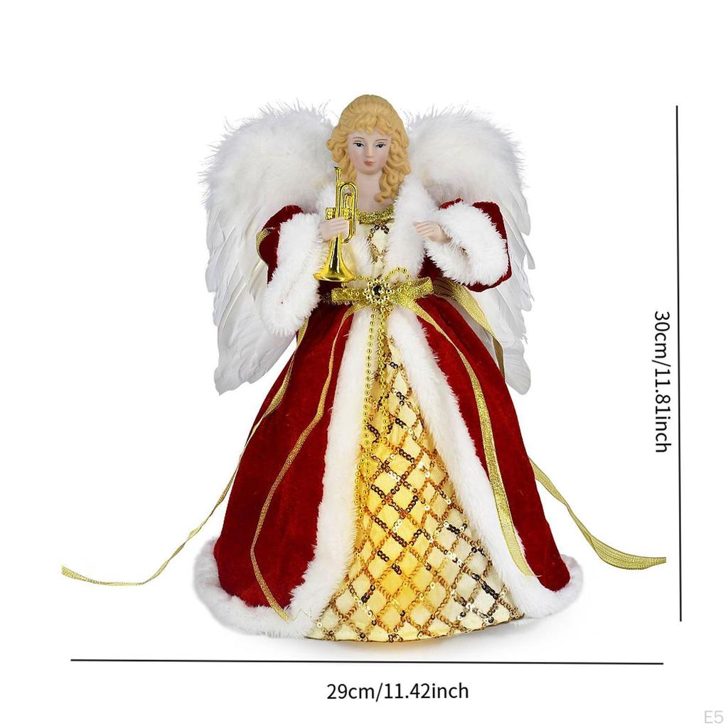 Anioł Czub Choinki Figurka Ozdoba na Choinkę Klasyczna Wielokrotnego Użytku LED Top Świąteczny do Wnętrz Biuro