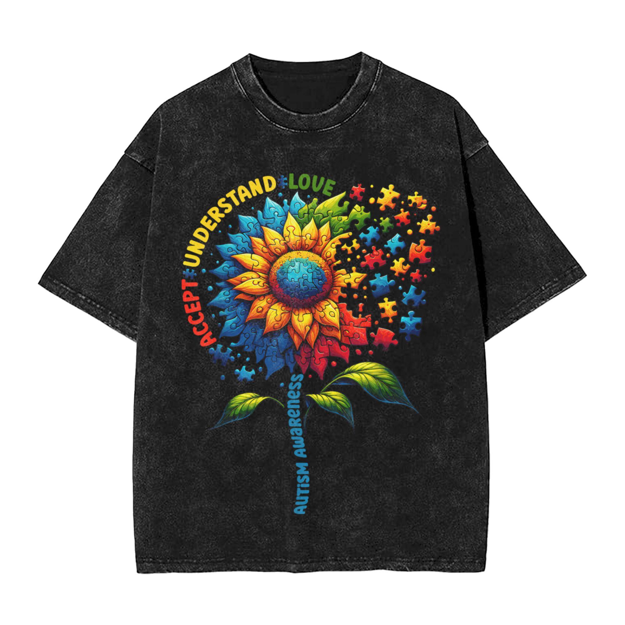 67 Autism Awareness Six Seven Its Ok to Be Different Washed T Shirts Streetwear TShirts Tees for Men Women Short Sleeve 2XL