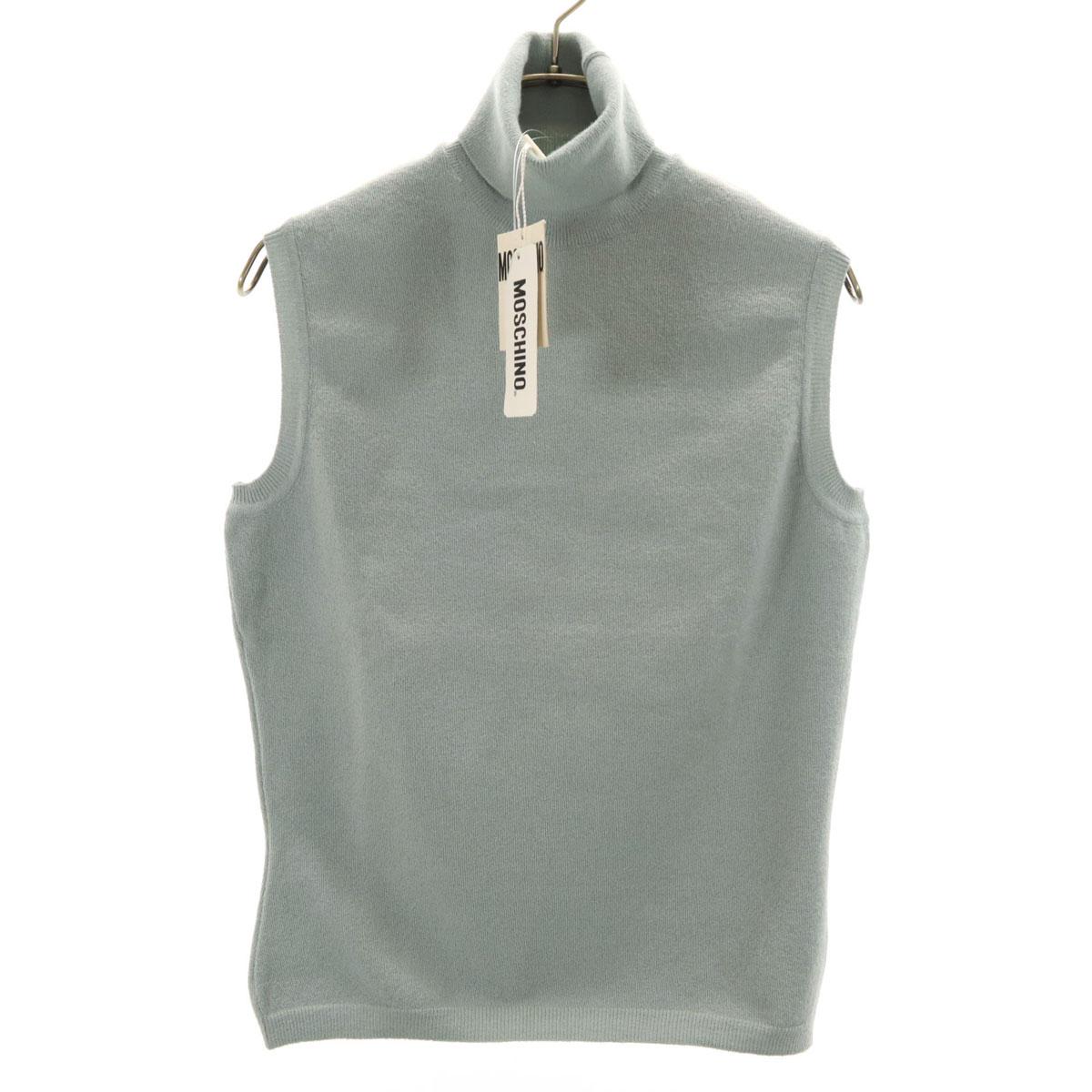 

неиспользованный MOSCHINO Сделано в Италии Шерстяная смесь Вязаный свитер с высоким воротом без рукавов Женский Б/У