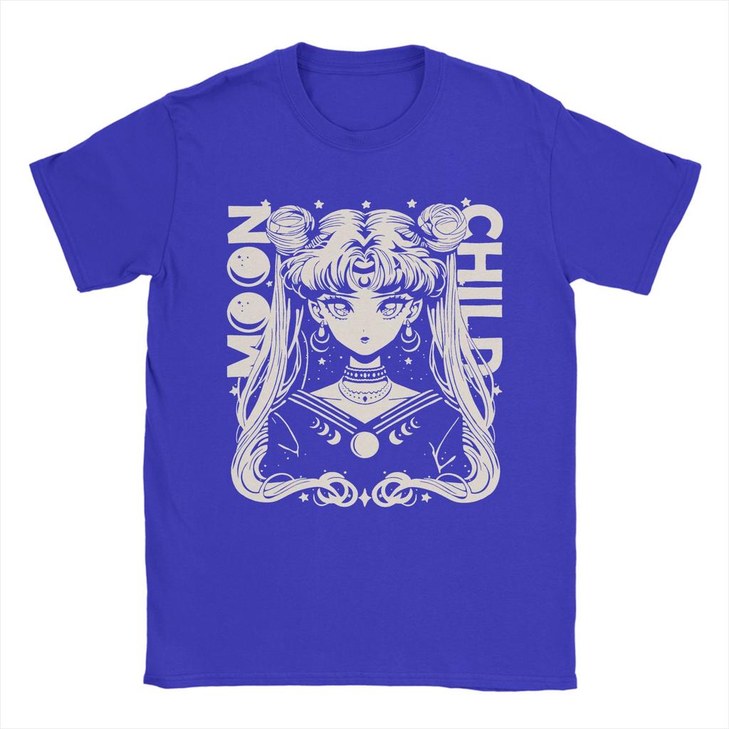 Men Sailors Moons T Shirt Anime Pure Cotton Clothes Fashion Short Sleeve Crew Neck Tee Shirt Birthday Gift TShirts