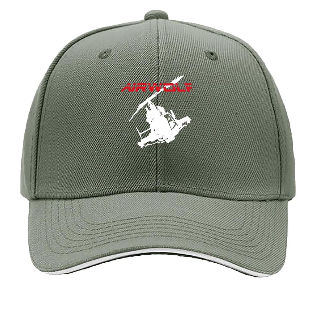 Airwolf Design with a Helicopter Symbol, Celebrating a Classic TV Series and Its Iconic Elements Sandwich Baseball Cap
