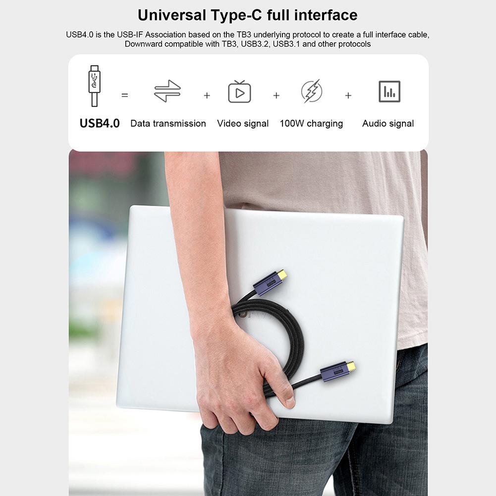 Aluminum Alloy + Nylon Braided Wire Charging Cable Type-c To C 100w 20gb Charging Video 8k Display Screen Projection Usb4.0 Full Function