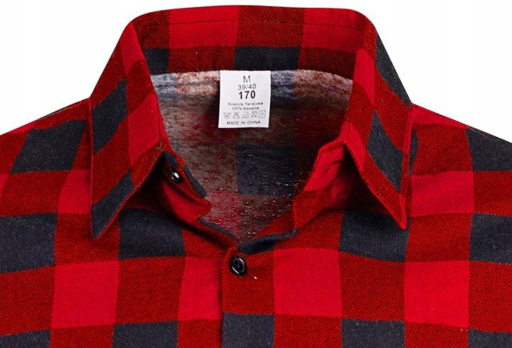 Koszula Flanelowa Casual W Krate Męska 100% Bawełna R. L