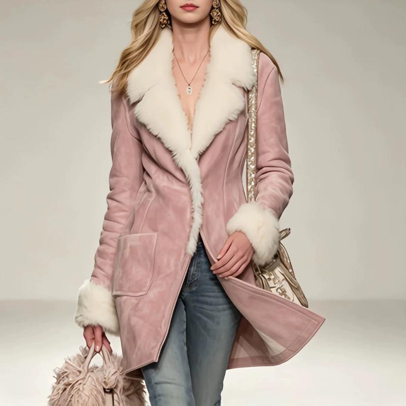 European and American style winter new solid color velvet jacket women's