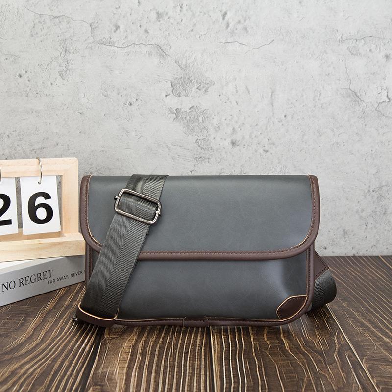 Bolso bandolera de un solo hombro para hombre, bolso urbano sencillo con cabeza de tigre, bolso de Color Retro para hombre, bolso pequeño de cuero
