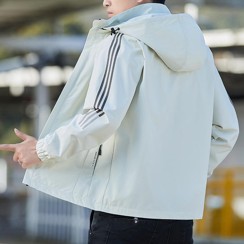 

Куртка со съемной шапкой, ветрозащитная, корейская версия, модная, молодежная, повседневная, красивая куртка M