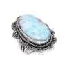 Natural Republic Larimar Gemstone 925 Sterling Silver Jewelry Ring Size 8 ETC-13990