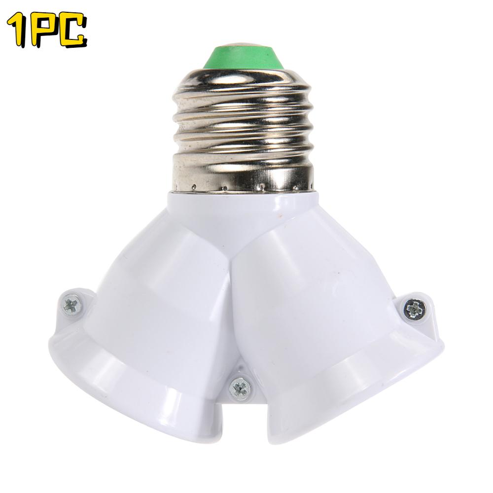 

1/3Pcs 2 In 1 Double E27 Socket Base Extender Splitter Converter Plug Halogen Light Lamp Bulb Holder Copper Contact Adapter Tool