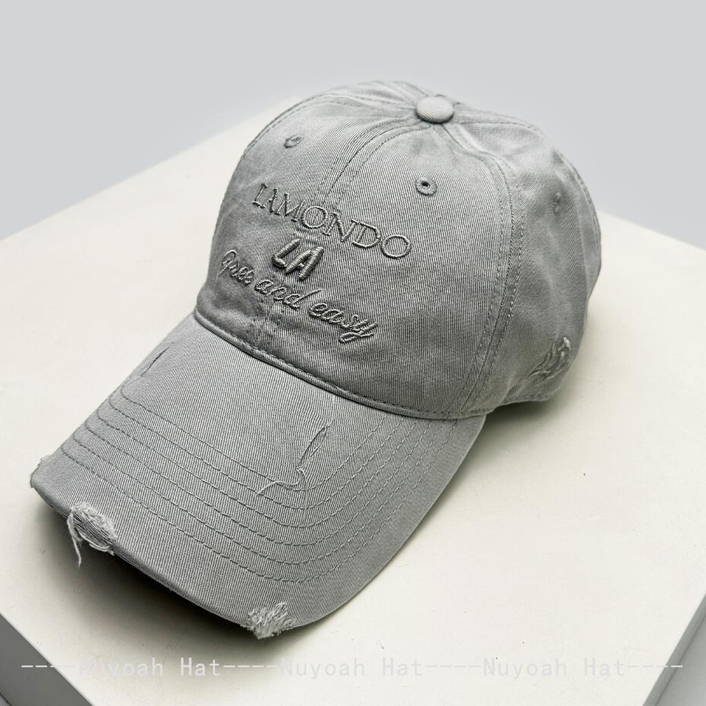 And Women Broken Style Embroidered Letter Prints Baseball Caps Bandhnu Sun Protection Street Style All-Match Distressed Peaked Hats Trendy Ins