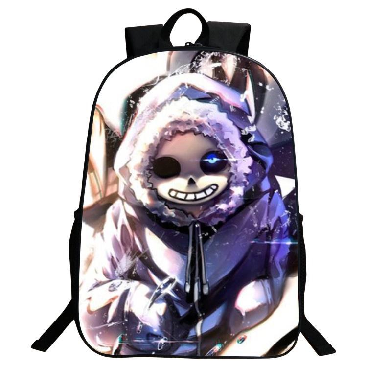 Undertale Sans 16 Inch Children Backpack With Durable Polyester Material And Adjustable Padded Shoulder Straps