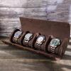 Genuine Leather 6 Watches Organizer Holder Display Case, Jewelry Box Roll Pouch Storage Watch Boxes for Men Clocks