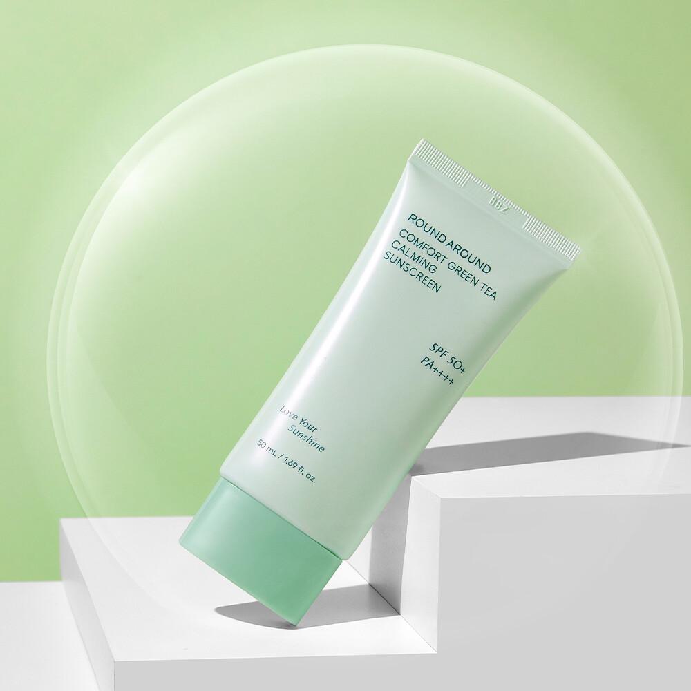 ROUND A'ROUND Comfort Green Tea Calming Sunscreen 50 ml + 20 ml Zestaw specjalny