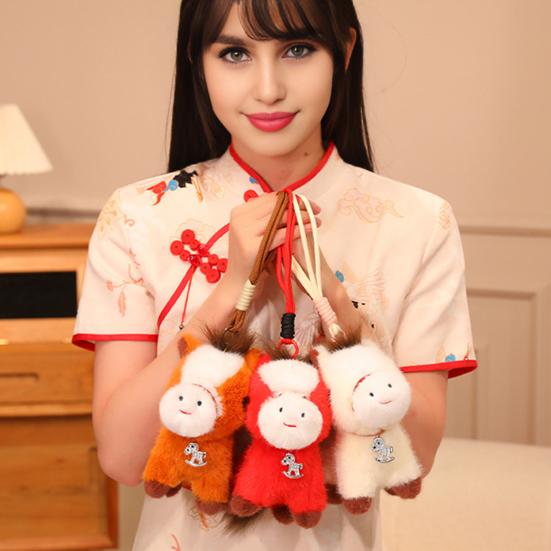 Realistic Pony Plush Keychain Soft Stuffed Animal Zodiac Lucky Horse Bag Charm Year of The Horse 2026 Birthday Xmas Gift