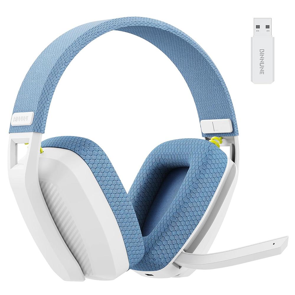 

BINNUNE BW06 Bluetooth-compatible 5.3+2.4G Dual Mode Wireless Gaming Headset with Foldable Mic Blue